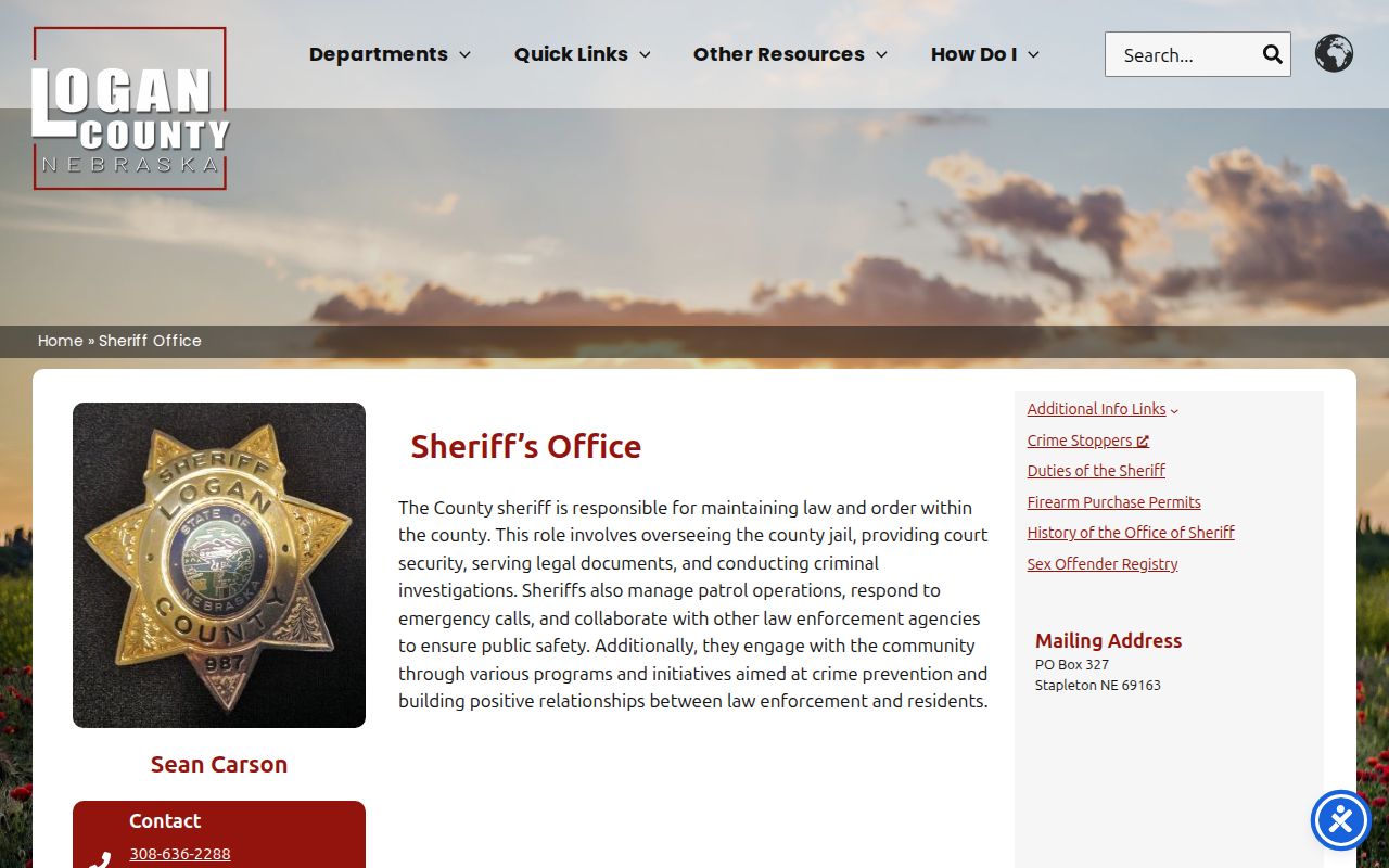 Logan County Sheriff contact for active warrant confirmation