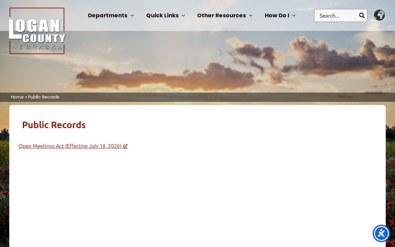 Logan County public records page for arrest warrant access
