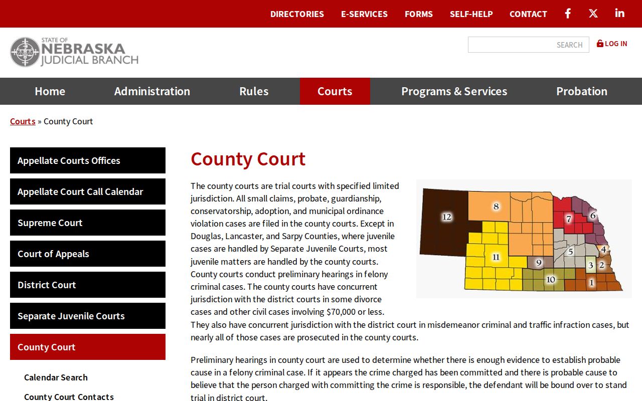 Nebraska County Court jurisdiction for Logan County traffic warrants