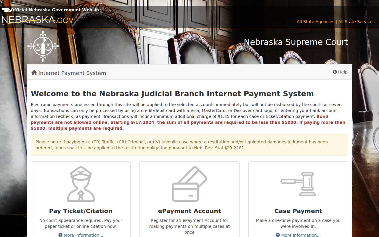 Nebraska payment options and case route for Logan County traffic warrants